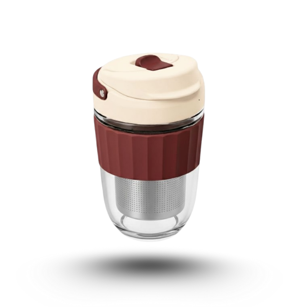 Coffee Tumbler with Strainer / Travel Coffee Mug with Strainer