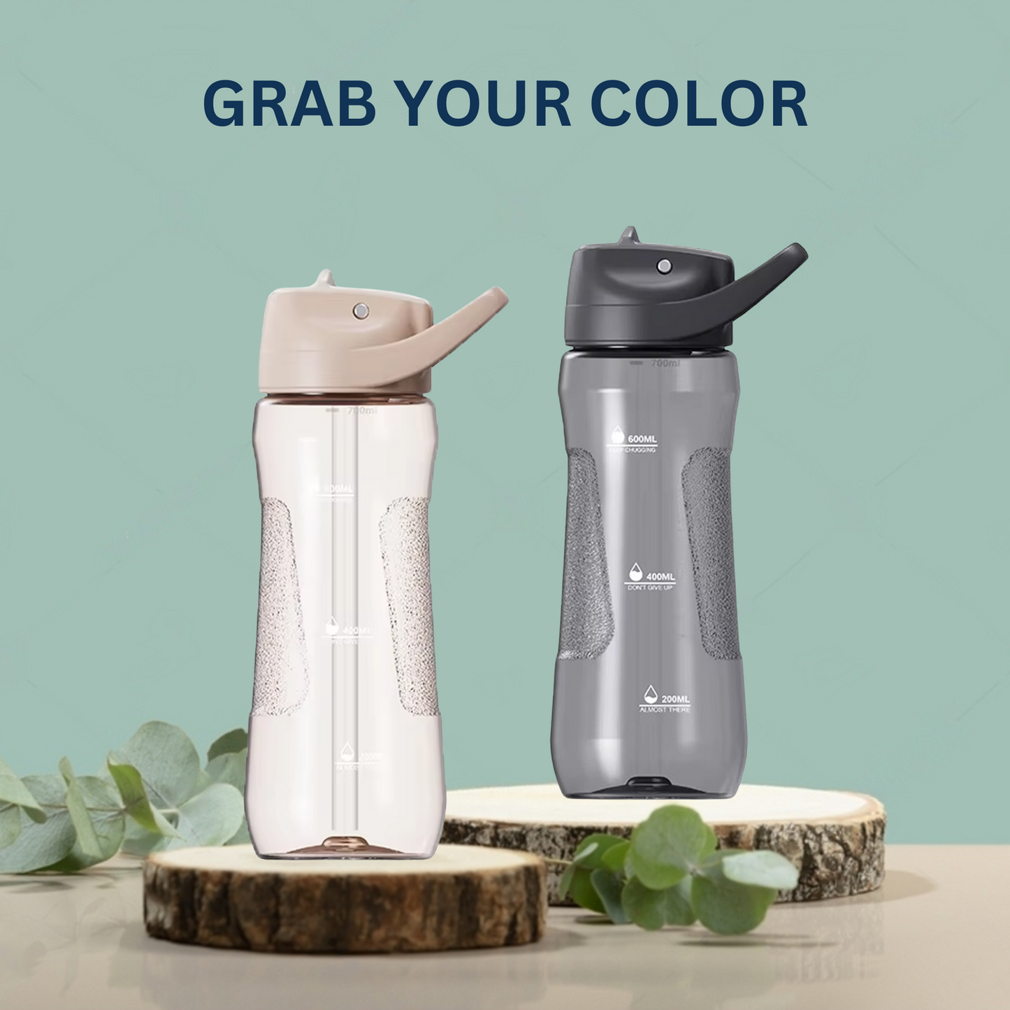 SLIDER Sport Grip School/Office Water Bottle- Peach, 750 ml