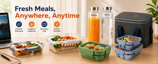 Premium Glassware for Modern Kitchens: Explore the Complete StacPro Glass Lunch Box & Glass Bottle Collection