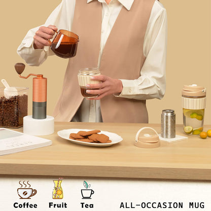 SUPERB Coffee Tumbler with Stainer - 360 ml, Brownie Cake