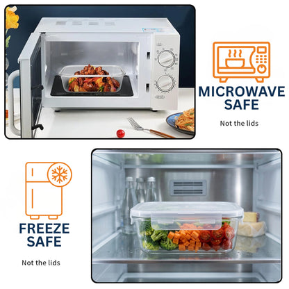 Borosilicate Glass Lunch Box with Leak-Proof Lid (Single Compartment)