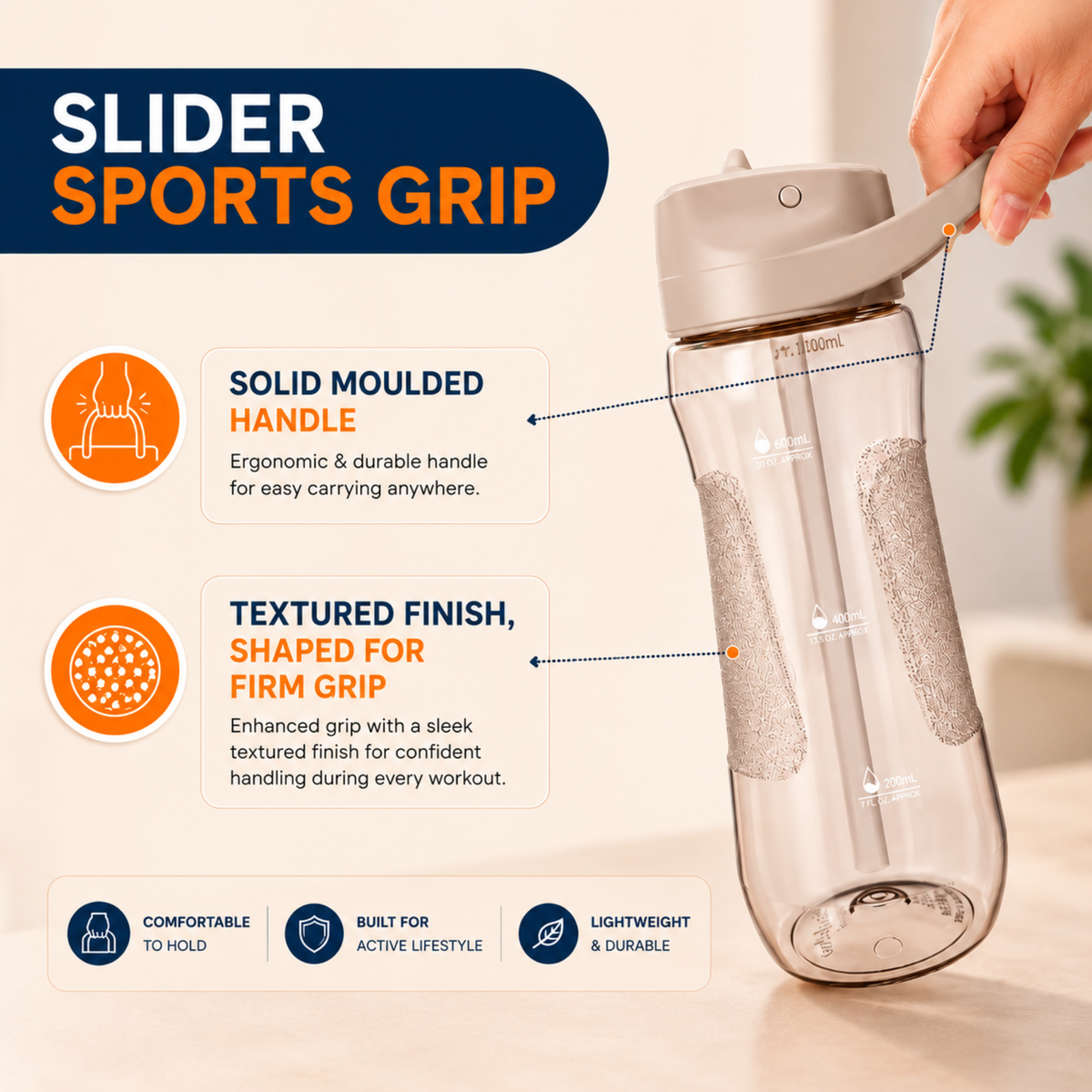 StacPro Tritan Water Bottle — 750ml | BPA-Free, Leakproof | Sports & Office Hydration Bottle