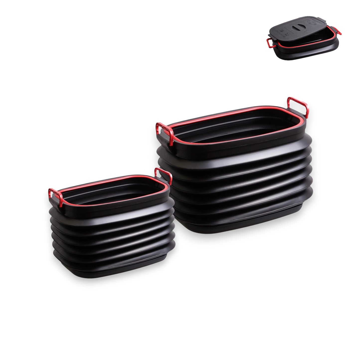 Collapsible Pop-up Utility Bin with Lids and Handles - Combo- 18, 37 Litres