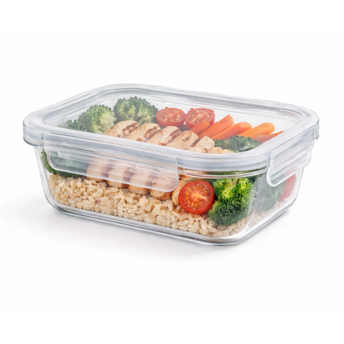 Borosilicate Glass Lunch Box with Leak-Proof Lid (Single Compartment)