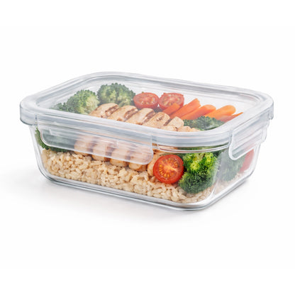 Borosilicate Glass Lunch Box with Leak-Proof Lid (Single Compartment)