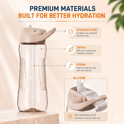 StacPro Tritan Water Bottle — 750ml | BPA-Free, Leakproof | Sports & Office Hydration Bottle