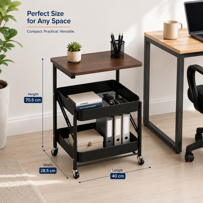 StacPro Heavy-Duty Metal Storage Rack with Wooden Top — Multipurpose Shelving | Strong, Spacious & Easy to Organise