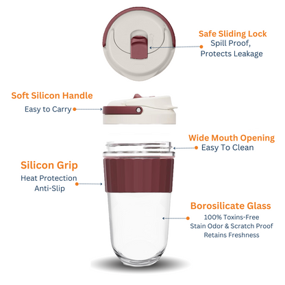 SUPERB Coffee Tumbler with Stainer - 360 ml, Milk Chocolate