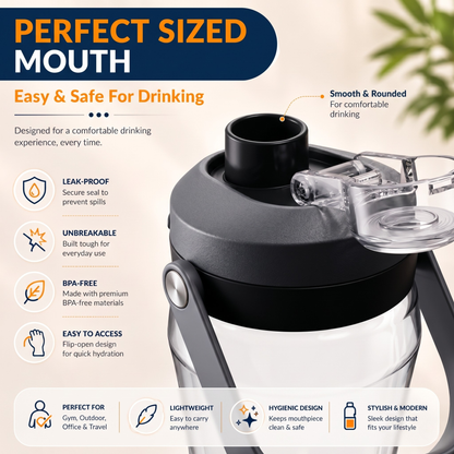 StacPro Tritan Water Bottle — 1000ml | BPA-Free, Leakproof | Sports & Office Hydration Bottle