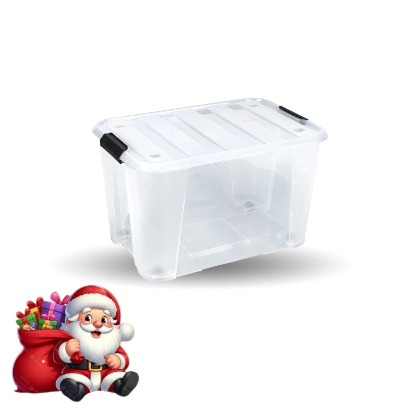 Rolling Storage Box with Lid and Wheels- Medium, 32 LITRE