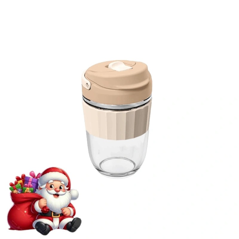 Glass Coffee Tumbler with Strainer / Travel Coffee Mug with Strainer