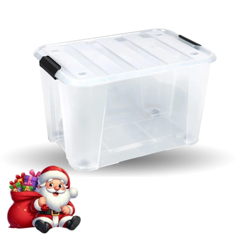 Rolling Storage Box with Lid and Wheels- Extra Large, 70 LITRE