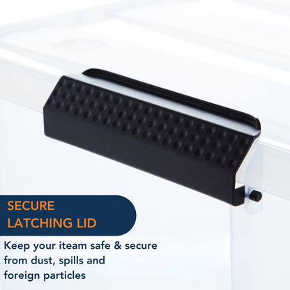 Clear Storage Box with Secure Locking Lid & Waterproof - 52ltr