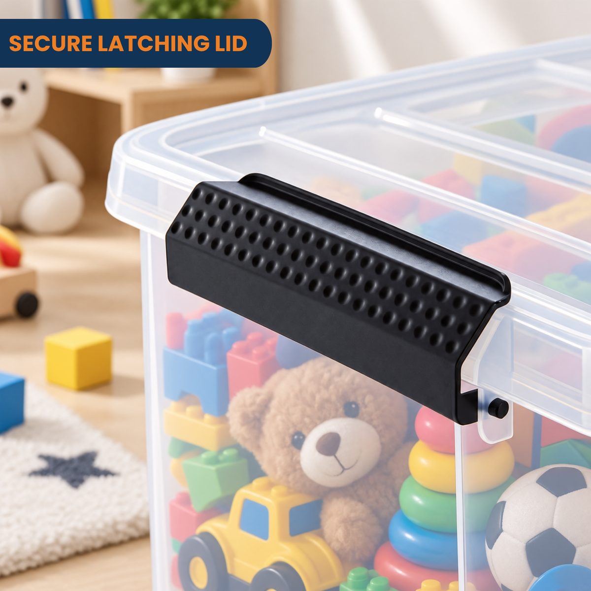 StacPro Heavy-Duty Rolling Storage Box — 70L | Clear View, Stackable, Smooth-Roll Wheels