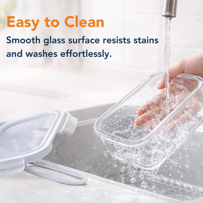 Borosilicate Glass Lunch Box with Leak-Proof Lid (Single Compartment)