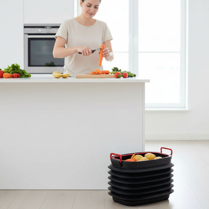 Heavy-Duty Collapsible Pop-up Utility Bin with Lids and Grip Handles