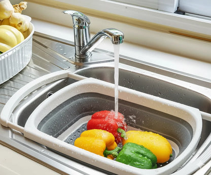 StacPro Expandable Colander Drain Basket — 7L | Collapsible, BPA-Free | For Washing Fruits, Vegetables, Rice & Pasta
