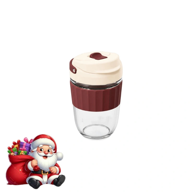 Glass Coffee Tumbler with Strainer / Travel Coffee Mug with Strainer
