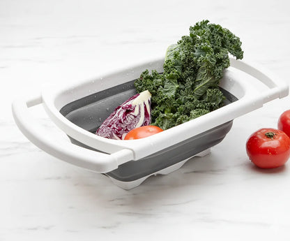 StacPro Expandable Colander Drain Basket — 7L | Collapsible, BPA-Free | For Washing Fruits, Vegetables, Rice & Pasta