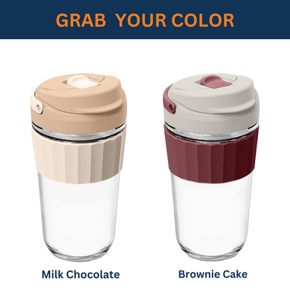 SUPERB Coffee Tumbler with Stainer - 360 ml, Brownie Cake