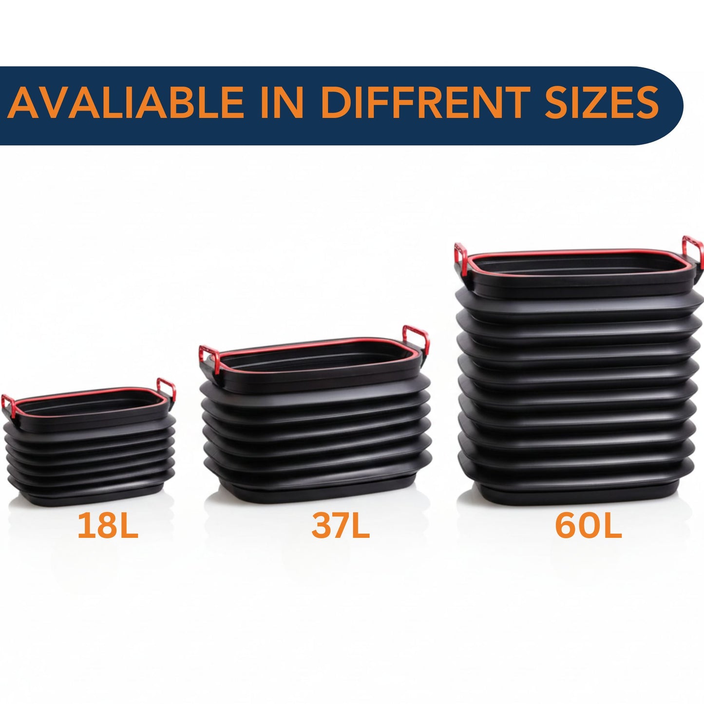 Heavy-Duty Collapsible Pop-up Utility Bin with Lids and Grip Handles