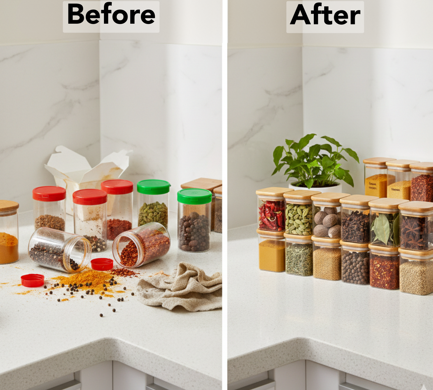 Airtight Glass Jar with Bamboo Lid & Spoon – 500ml