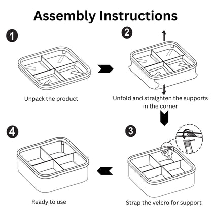 Foldable Wardrobe Organizer - 4-Compartment