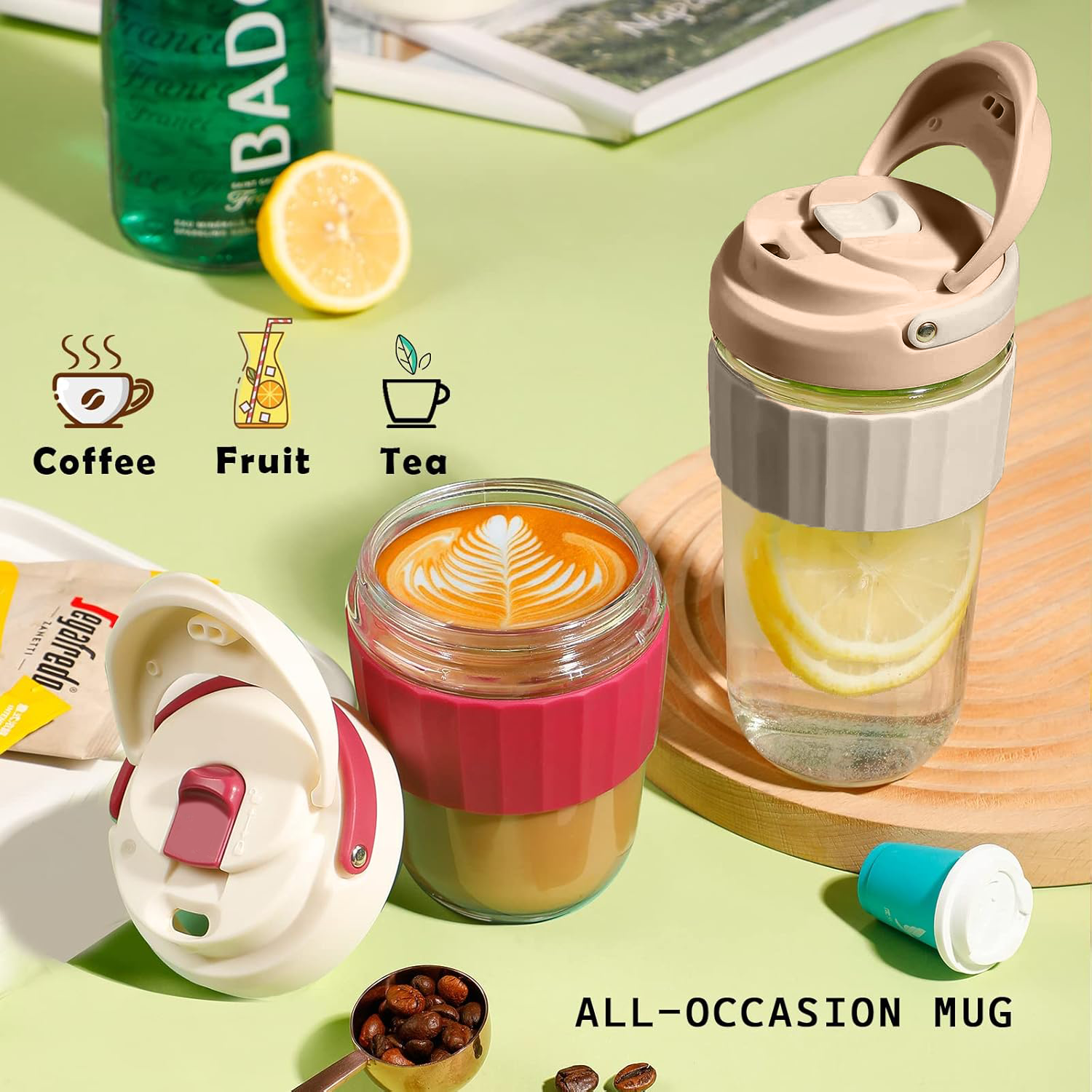 Coffee Tumbler with Strainer / Travel Coffee Mug with Strainer