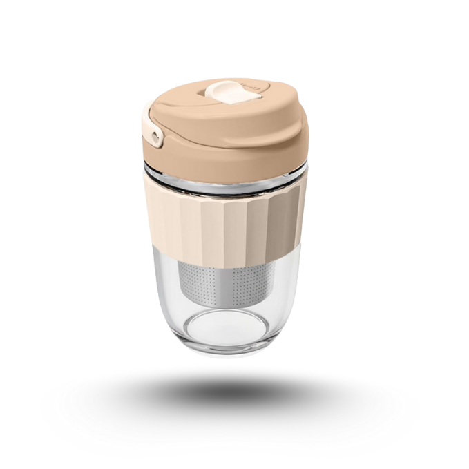 Coffee Tumbler with Strainer / Travel Coffee Mug with Strainer