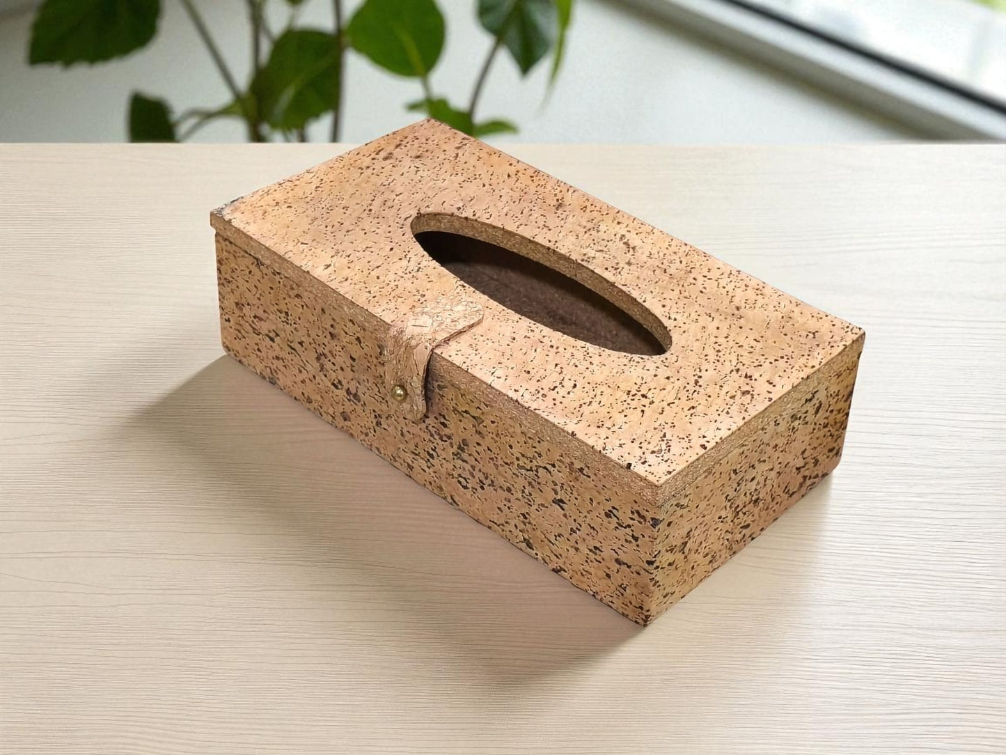 Cork Tissue Box Holder
