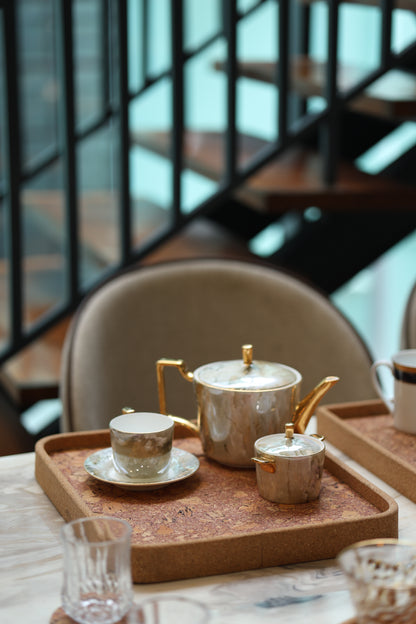 Cork Rectangular Round Edges Serving Tray