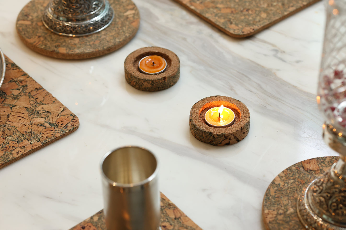 Cork Tea Lights Holders