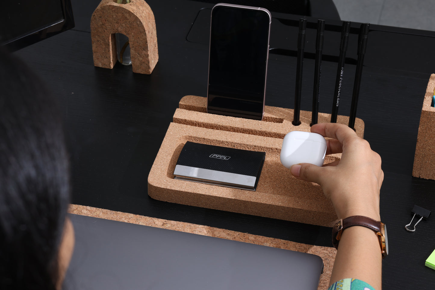 Cork Desk Organiser includng Pen Holder