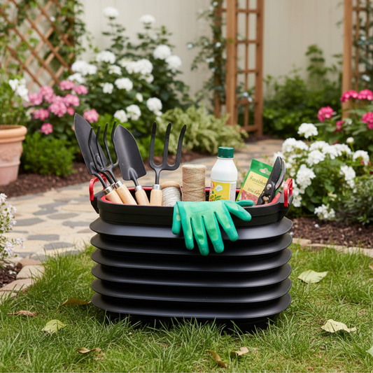 Heavy-Duty Collapsible Pop-up Utility Bin with Lids and Grip Handles