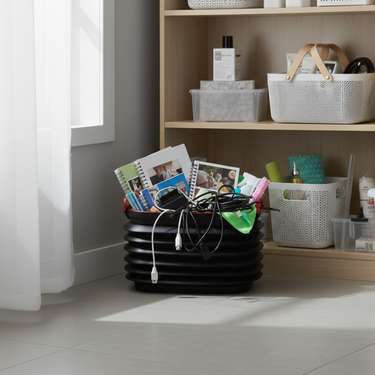 Heavy-Duty Collapsible Pop-up Utility Bin with Lids and Grip Handles - Combo- 18, 37 & 60  Litres