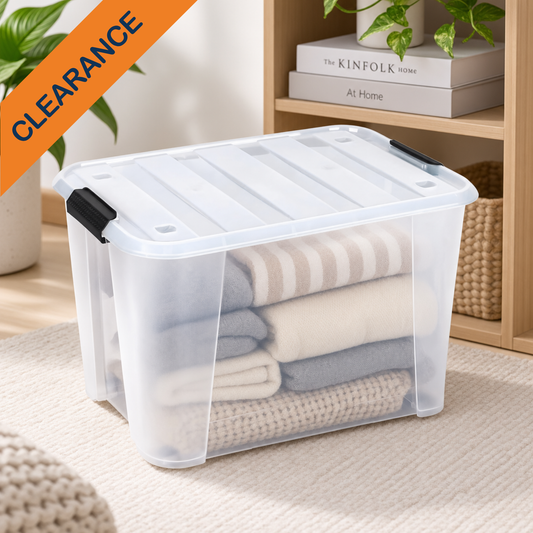 StacPro Heavy-Duty Rolling Storage Box — 15L | Clear View, Stackable, Smooth-Roll Wheels