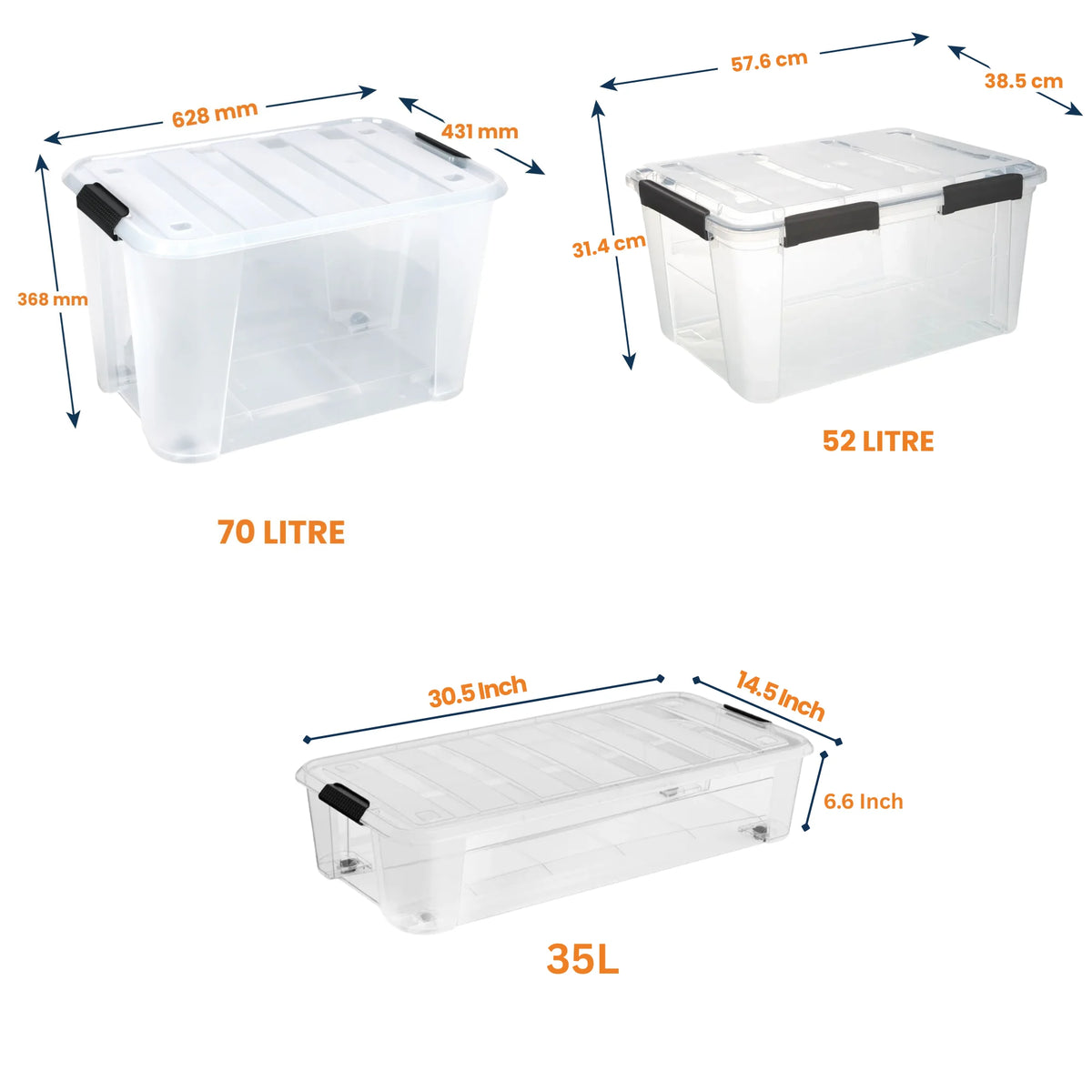 StacPro Heavy-Duty Rolling Storage Box — Clear View, Stackable, Smooth-Roll Wheels