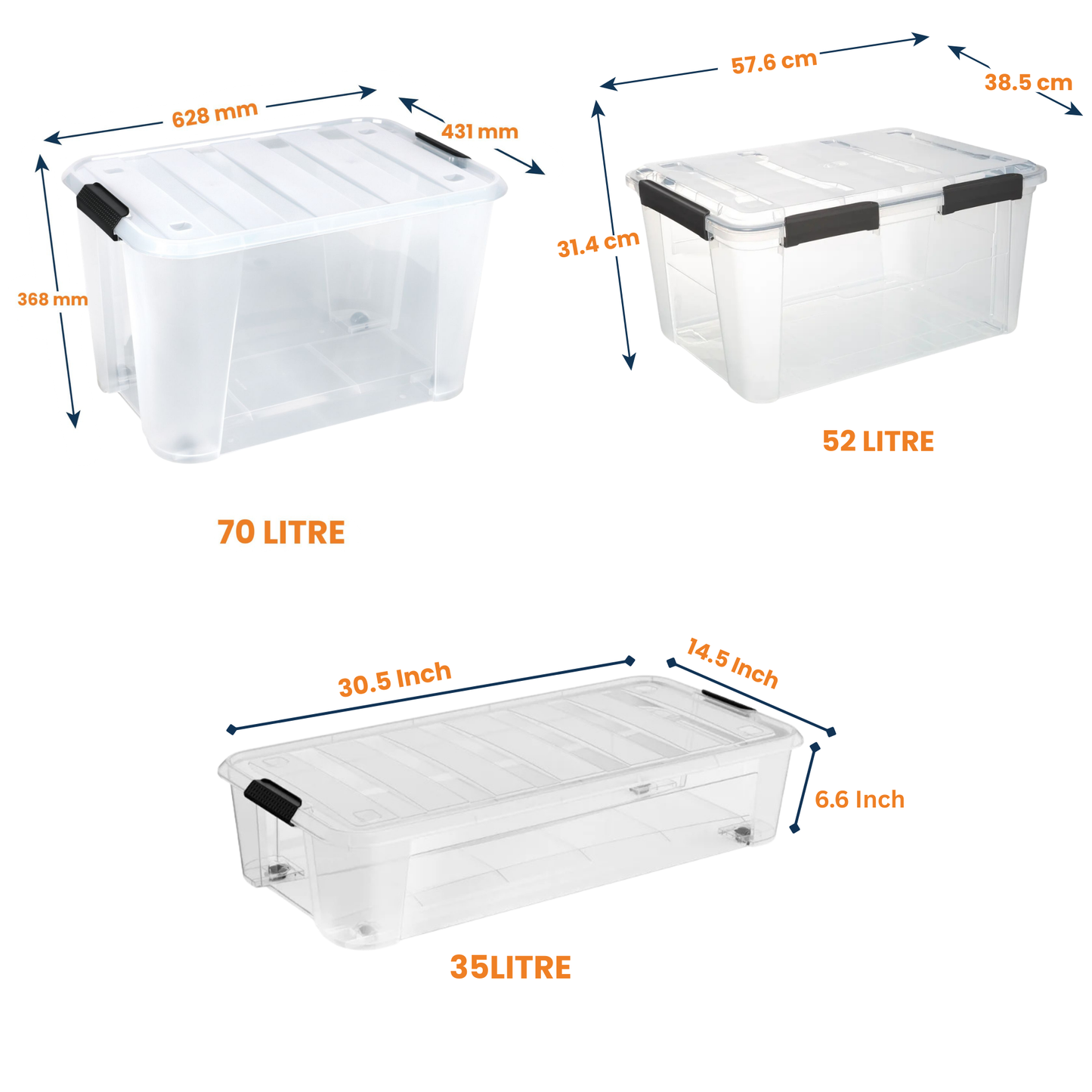 Large Storage Box with Wheels / Large Organiser Boxes