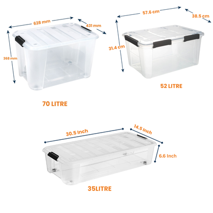 Large Storage Box with Wheels / Large Organiser Boxes