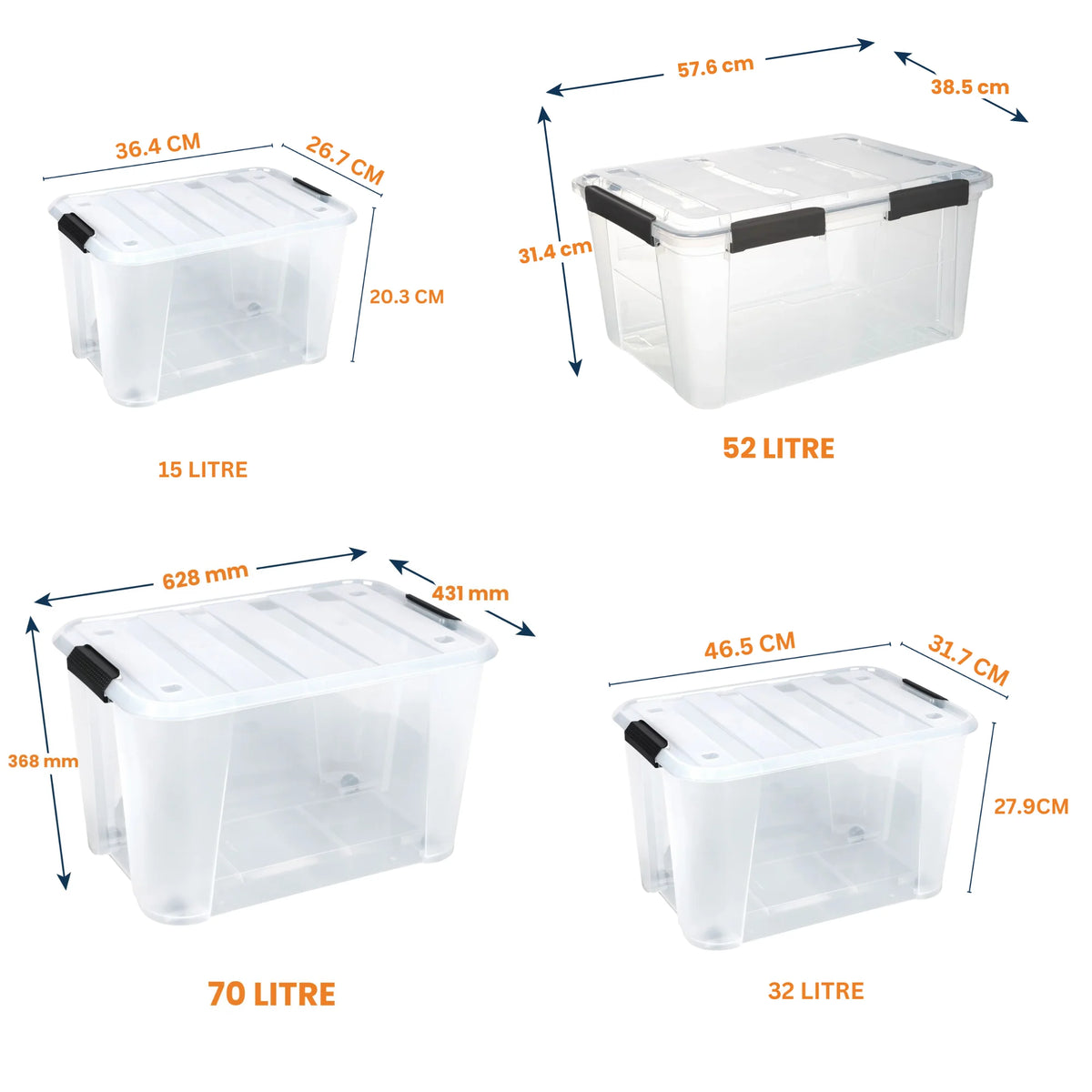 StacPro Heavy-Duty Rolling Storage Box — Clear View, Stackable, Smooth-Roll Wheels