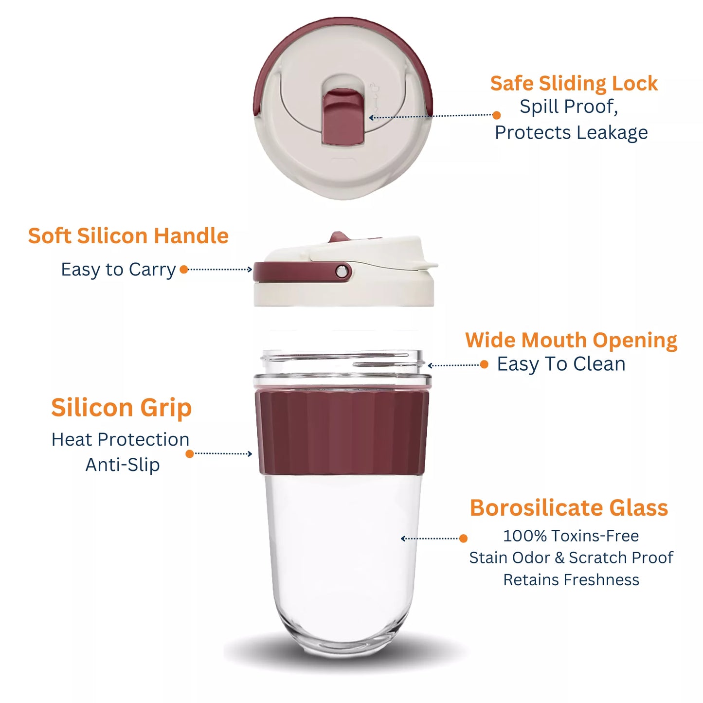 SUPERB Coffee Tumbler with Strainer - 360 ml, Milk Chocolate