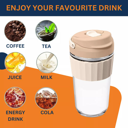 SUPERB Coffee Tumbler with Strainer - 360 ml, Milk Chocolate