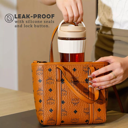 SUPERB Coffee Tumbler with Strainer - 360 ml, Milk Chocolate