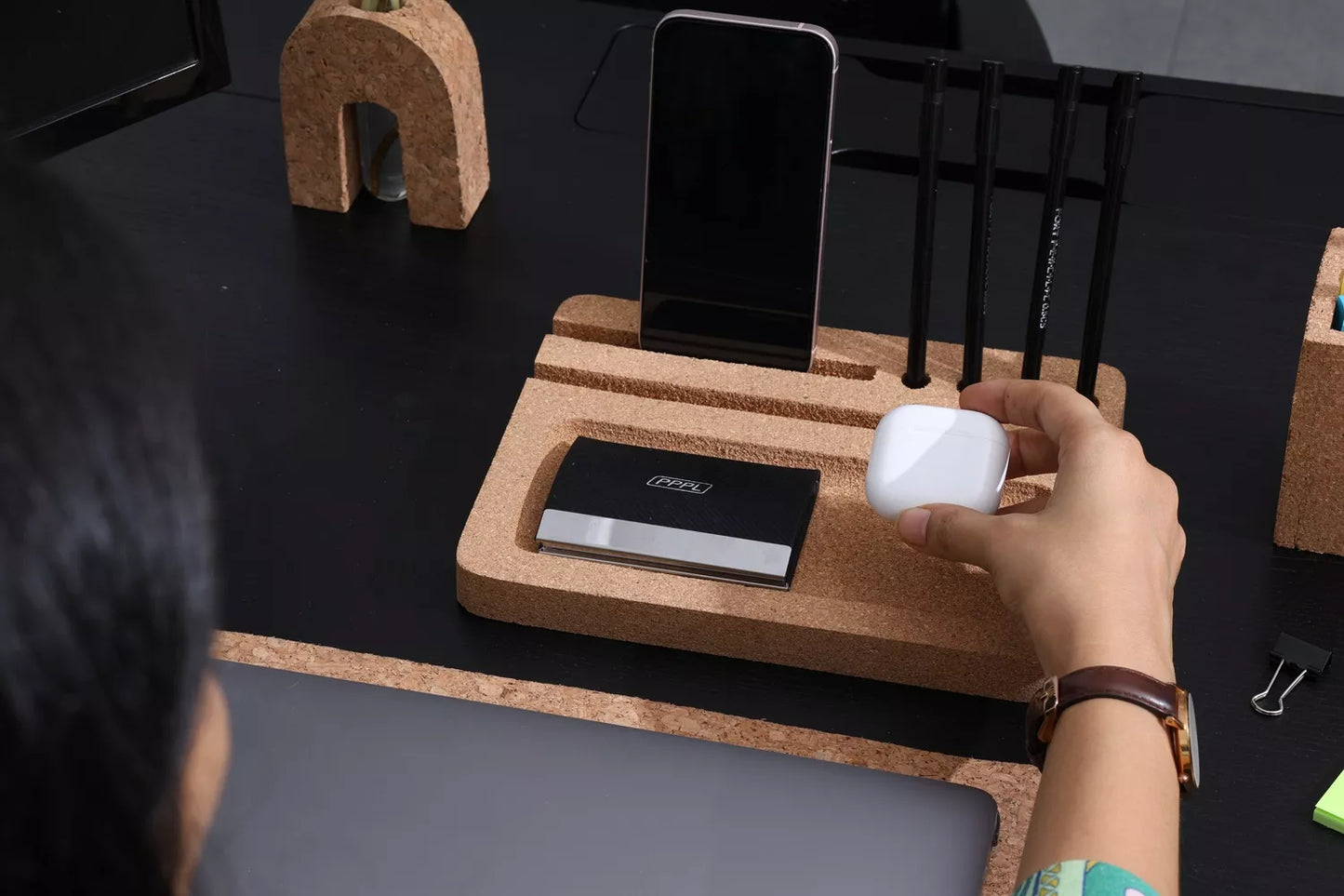 Cork Desk Organiser includng Pen Holder