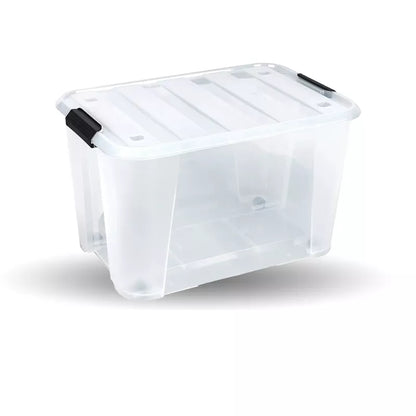 Rolling Storage Box with Lid and Wheels- Large, 52 LITRE