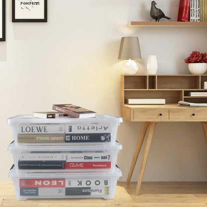 StacPro Under-Bed Rolling Storage Box — 35L | Slim Design, Secure Locking Lid, Smooth Wheels | Clear, Dustproof