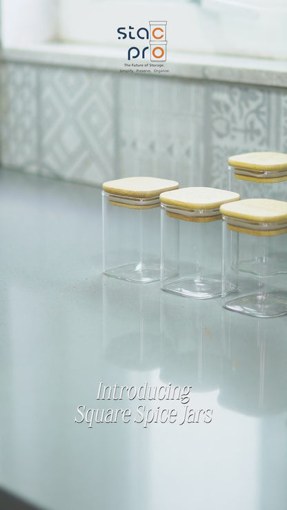 Airtight Glass Jar with Bamboo Lid & Spoon – 500ml