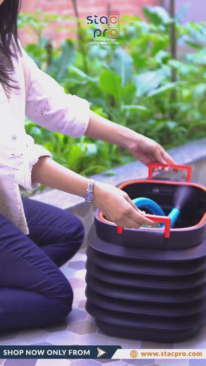 Heavy-Duty Collapsible Pop-up Utility Bin with Lids and Grip Handles