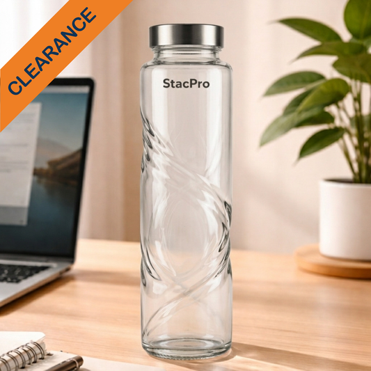 StacPro Glass Water Bottle — Hurricane, 750ml | BPA-Free, Leakproof | Sports & Office Hydration Bottle