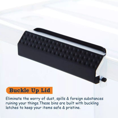 Rolling Storage Box with Lid and Wheels- Large, 52 LITRE